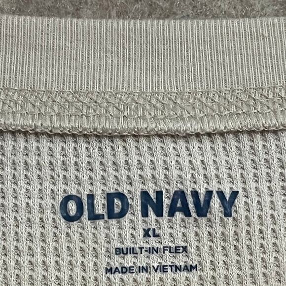 Old‎ Navy Button Henley Cream Thermal Built-in Flex Shirt Size XL - Picture 3 of 9